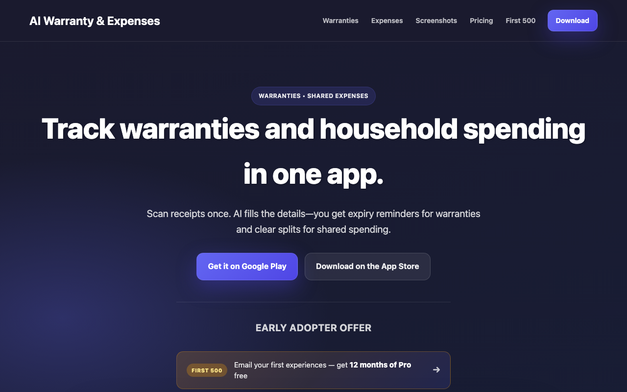 AI Warranty & Expenses