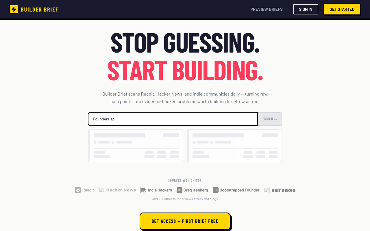 Builder Brief