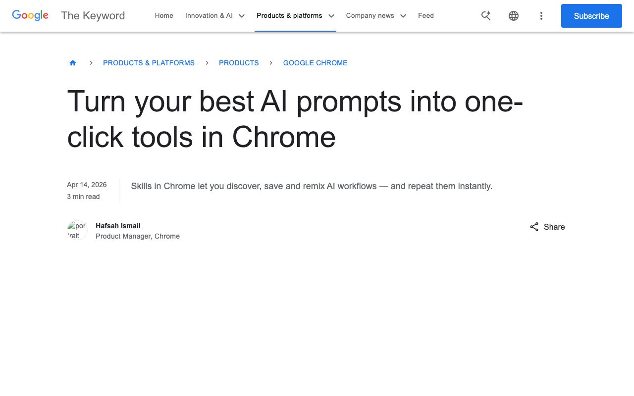 Google Chrome Skills