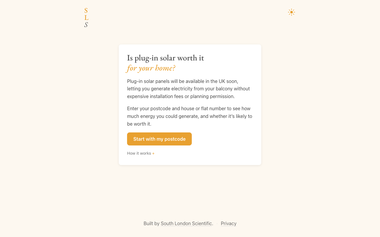 Helios – what plug-in solar could generate for any address in Britain