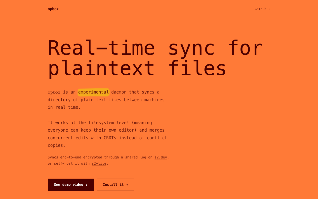 Opbox – CRDT based sync for text files on disk