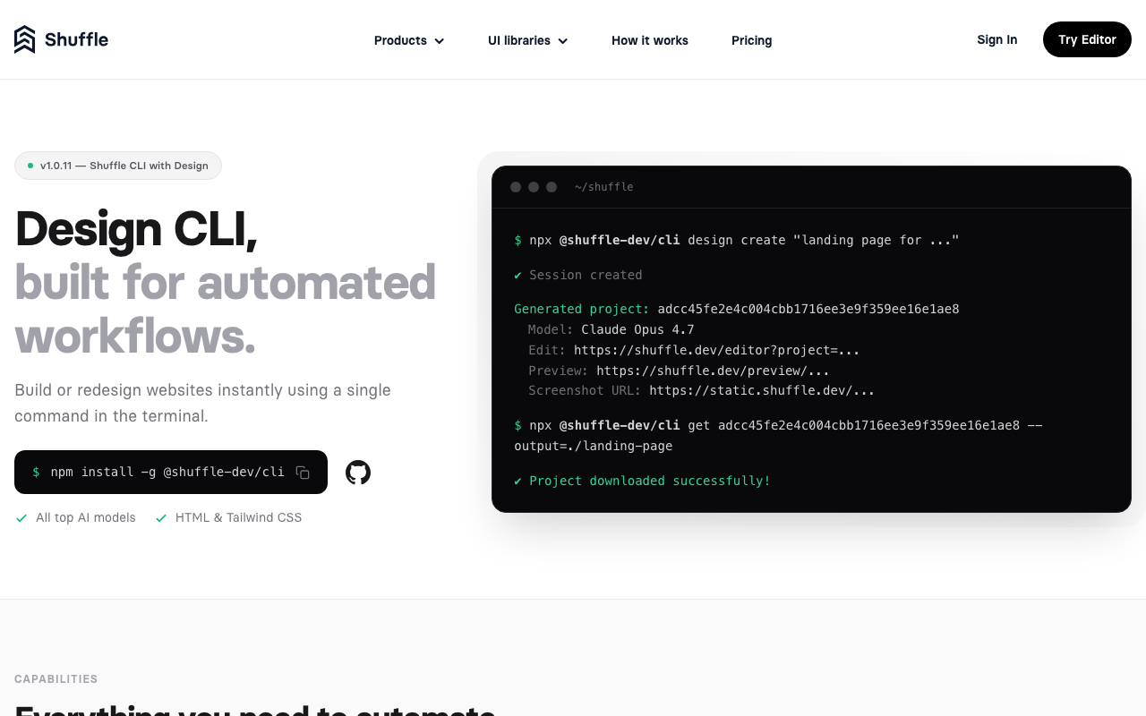 Shuffle Design CLI
